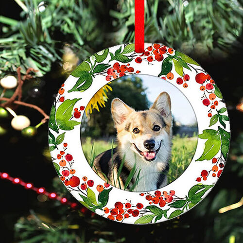 "Merry Christmas"Custom Photo Christmas Tree Ornament for Pet Friend