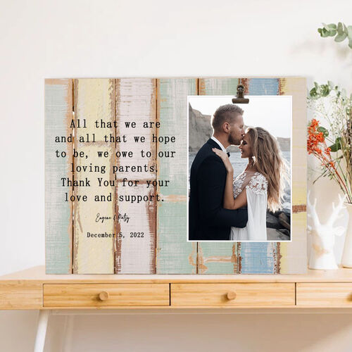 Custom Photo Frame Wedding Thank You Gift for Favourite Parents