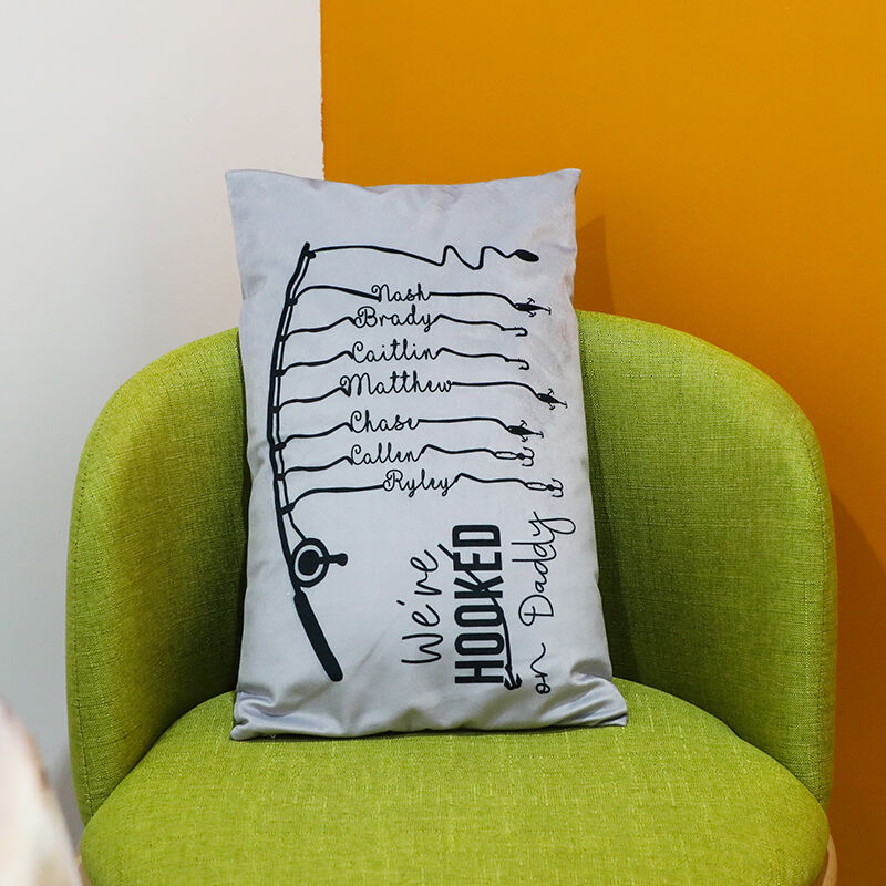 "We're Hooked on Daddy" Custom Pillow