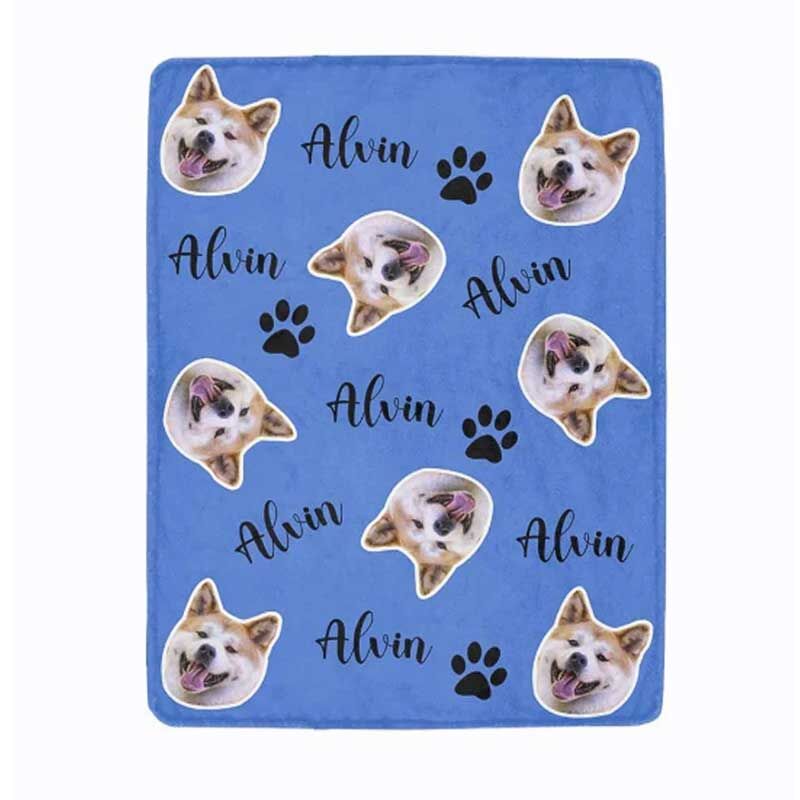 Custom Dog Blankets Personalized Photo & Text Blankets Pet Portrait Blanket