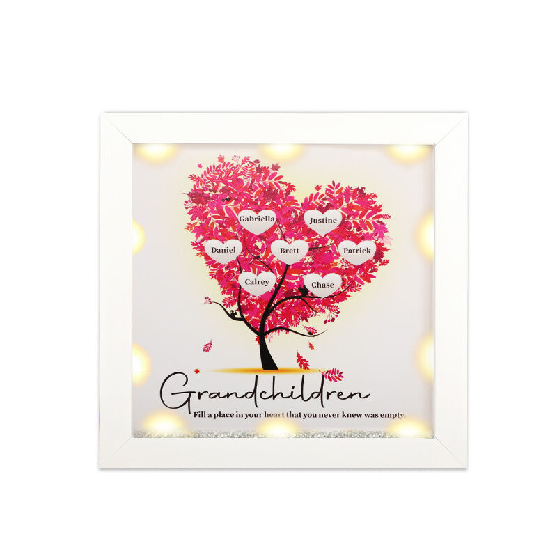 "Grandchildren Fill A Place In Your Heart" Custom Name Family Tree Frame