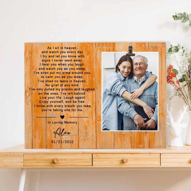 Custom Picture and Name Frame Christmas Gift for Grandpa