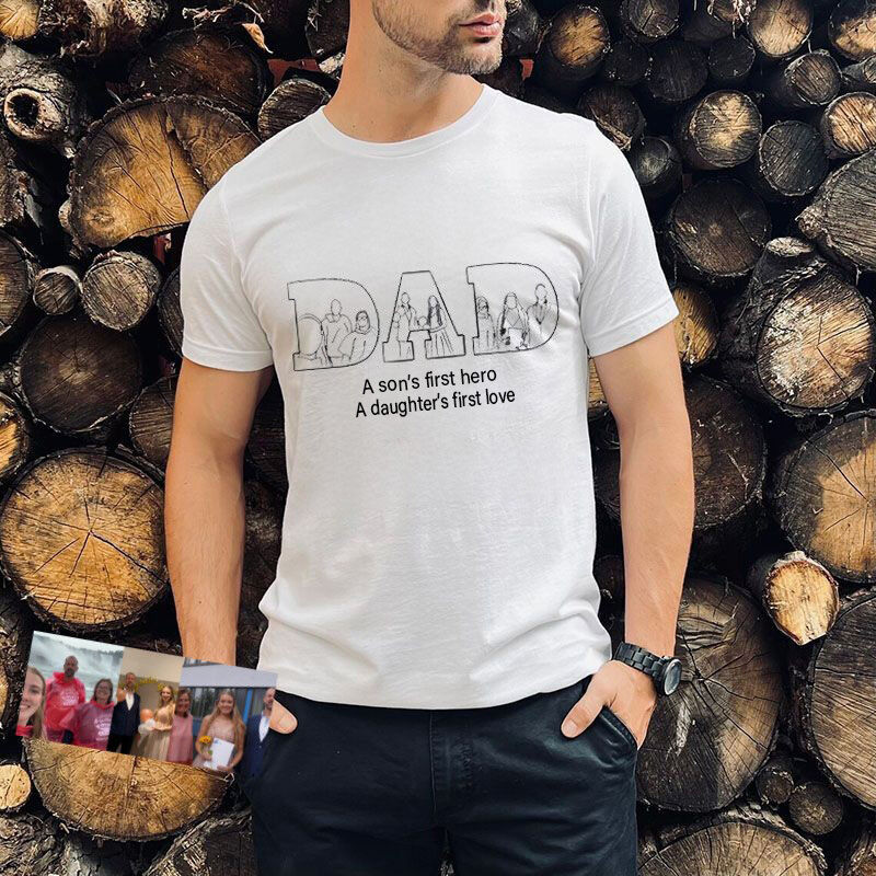 T-shirt personalizzata Elaborazione di linee di design immagine minimalista regalo per la festa del papà
