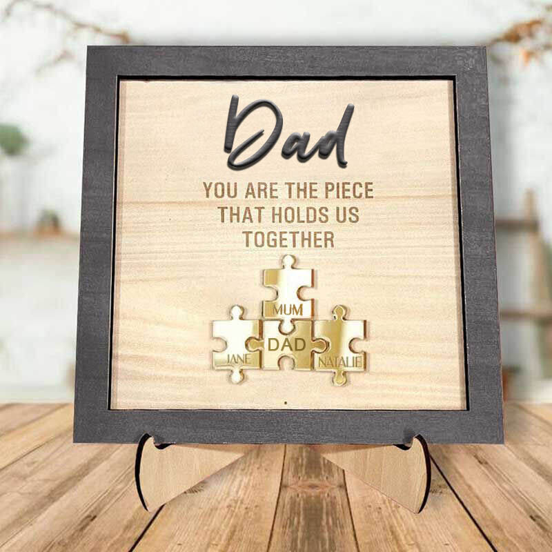 Personalized Name Puzzle Frame "You Are The Piece That Holds Us Together" Mother's Day Gift