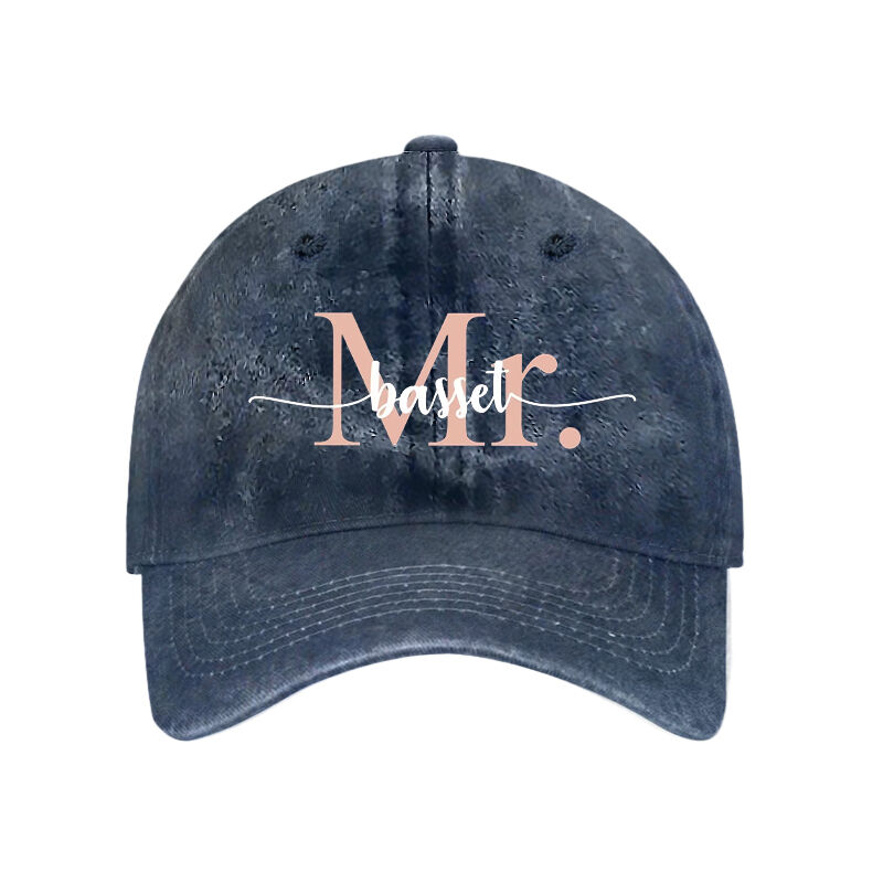 Personalized Hat with Custom Name Artistic Mr Logo Design Great Gift for Husband