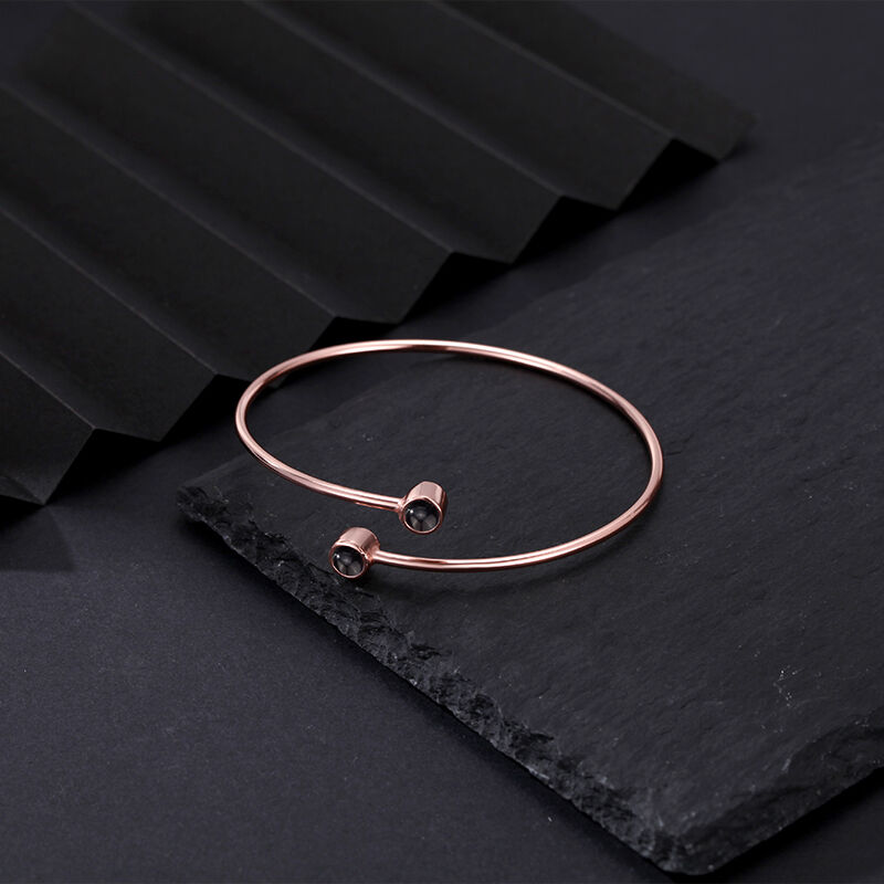 Personalized Projection Picture Bracelet Customized With Two Photos Simple Valentine's Day Gift