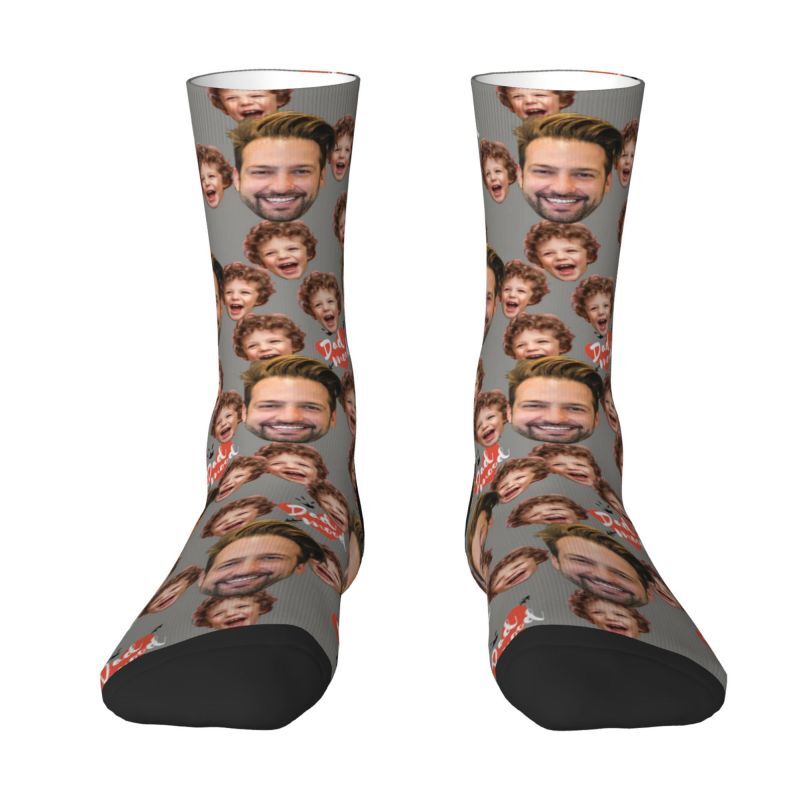 "I Want to be Around Daddy" Custom Mash Face Socks for Father's Day