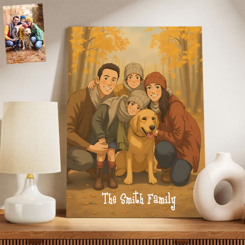 Tableau mural personnalisé en toile avec texte personnalisé Cadeau pour la famille