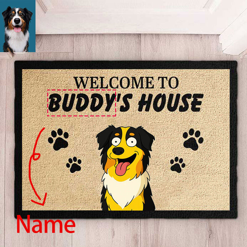Tapis de sol personnalisé de style cartoon Cadeau amusant pour les animaux domestiques
