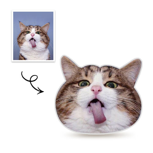 Personalisiertes Dreidimensionales Katze Gesicht individuelles Kissen Geschenk für Tierliebhaber