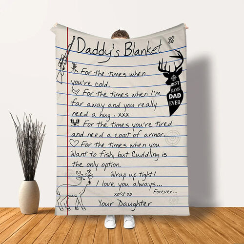 "Best Dad Ever" Personalized Love Letter Blanket to Dad from Daughter