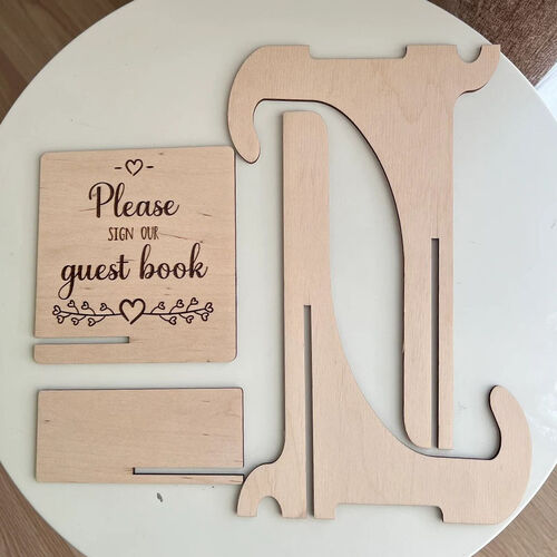 Personalized Fairy Tale Wooden Acrylic Custom Name Guest Book