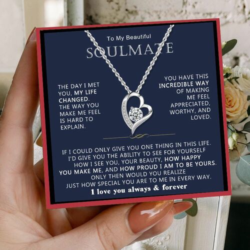 Gift for Lover "The Day I Met You, My Life Changed" Necklace