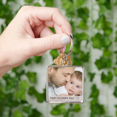 Custom Picture Keychain Memorial First Father's Day Gift