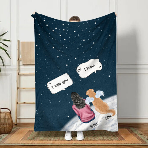 Coperta personalizzata con nome Regalo memorabile per una persona speciale "Mi manchi".