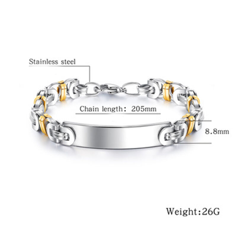 "His Charm" Personalized Bracelet For Men Stainless Steel