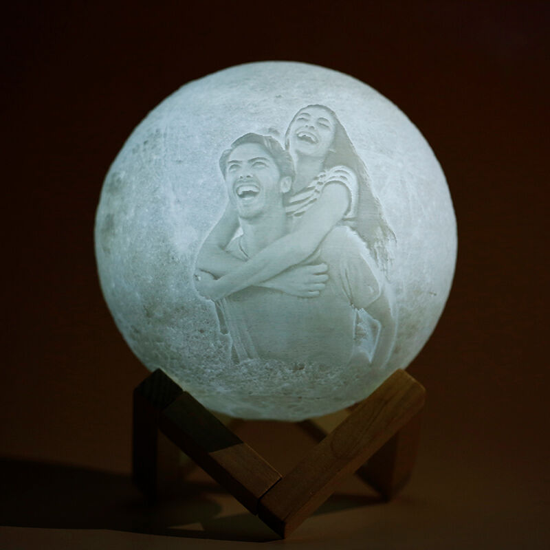 3D-gedruckte Mondlaterne mit Standfuß Foto Mondlampe (10cm-20cm)