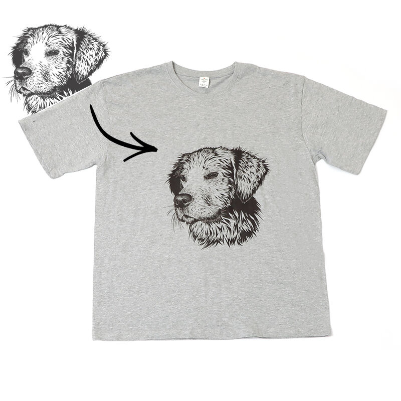 Camiseta personalizada de algodón con foto gris