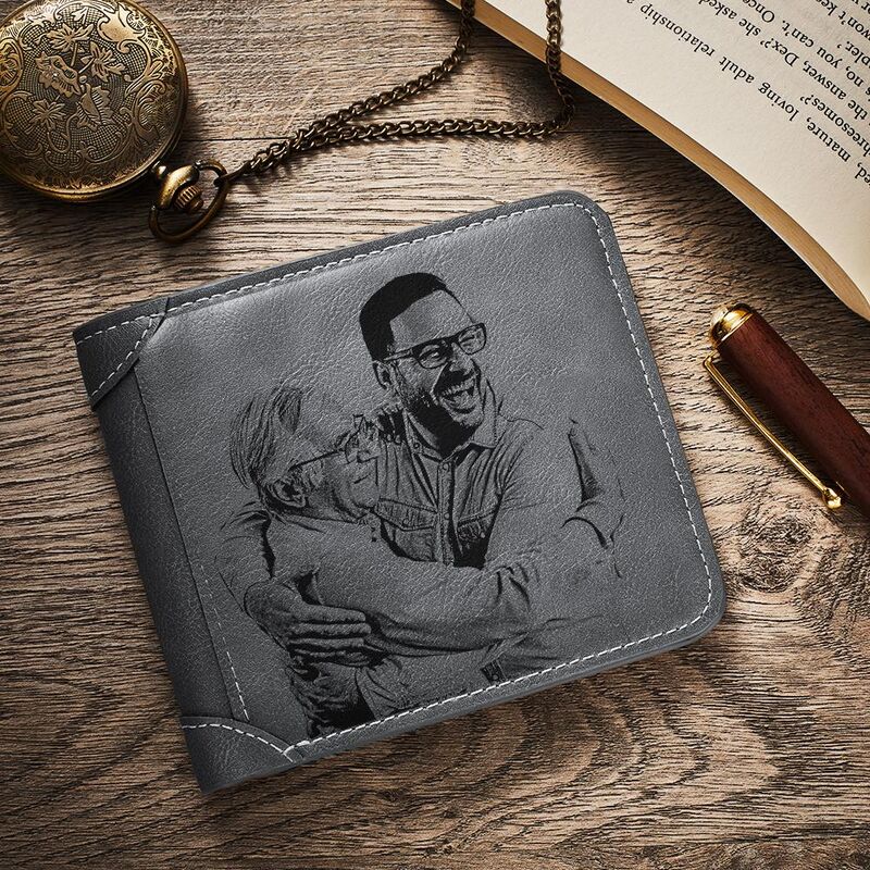 Cartera personalizada billetera de hombre con foto grabada para él