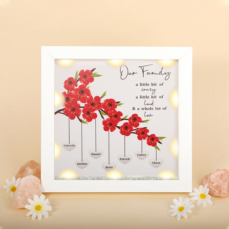 Personalized Name Family Tree Frame with Plum Branches