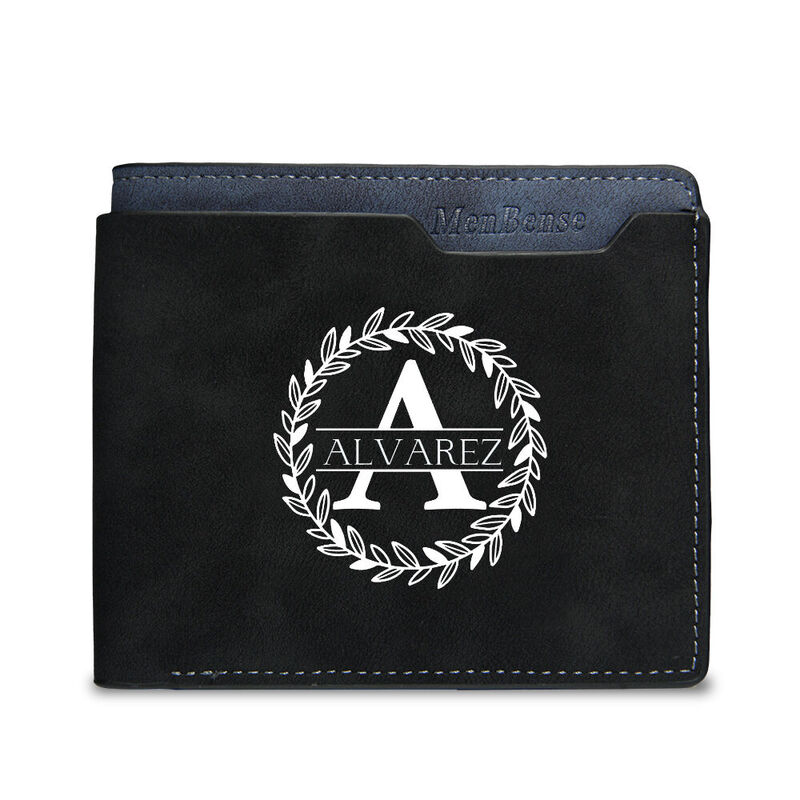 Personalized Casual Men's Wallet Custom Name and Initial Best Gifts