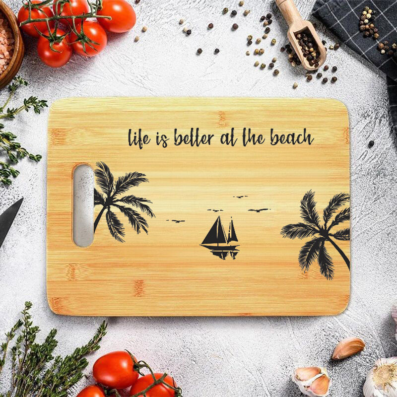 Personalized Engravable Charcuterie Board with Boats Pattern Amazing Gift for Him