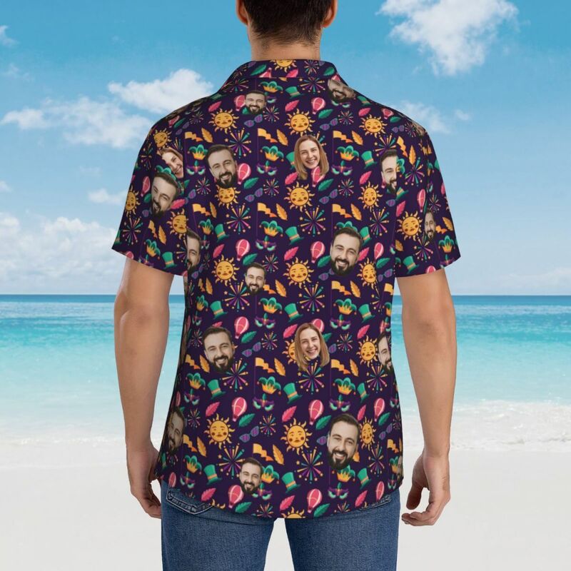 Camisas Hawaianas Personalizadas para Parejas Vacaciones en la Playa para Marido