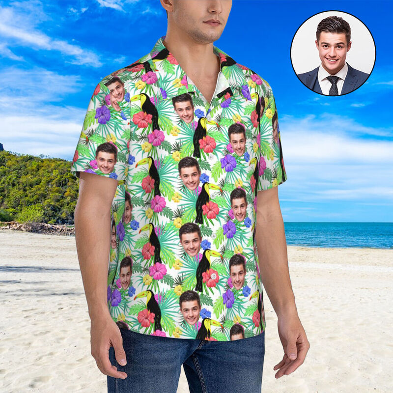 Custom Hawaiian Shirts Flowers Design Personalized Beach Shirt for Men