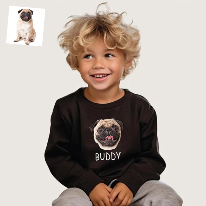 Personalized Children Sweatshirt Custom Name And Photo Special Gift For Kids