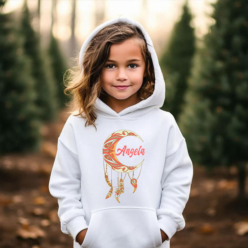 Personalized Children Hoodie Custom Name Band Dream Catcher Pattern Gift For Girls