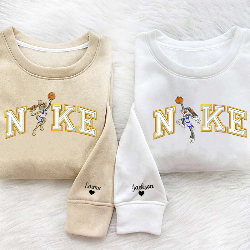 92.00 Delivery To Your Place. Couple Embroidered Lola And Bugs Bunny Hoodies For Lovely Gift 🎁 We Do Worldwide Shipping