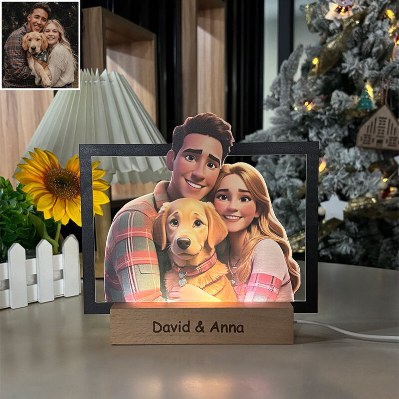 Personalized Cartoon Picture Night Light Cute Gift for Couples
