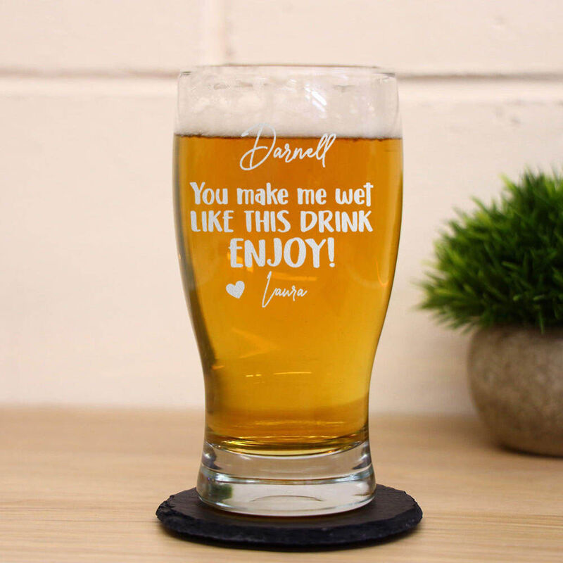 Personalized Name Beer Glass Interesting Gift for Couples