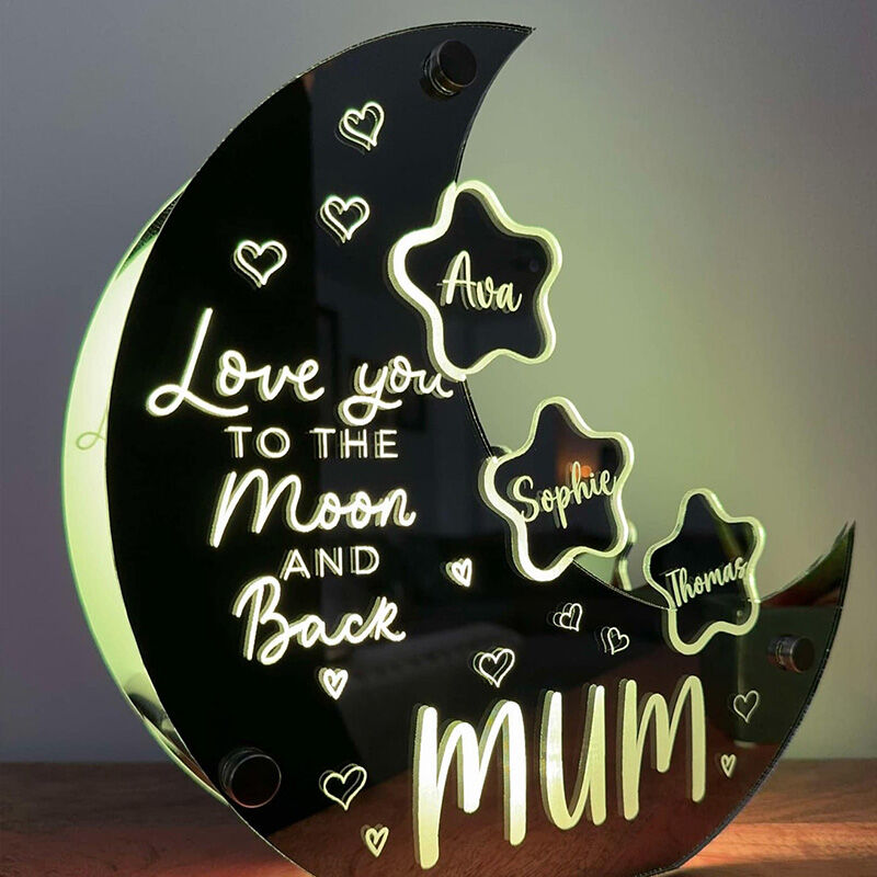 Personalized Moon Mirror Lamp Special Mother's Day Gift