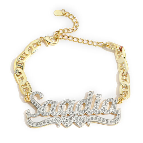 Bracciale Con Nome Personalizzato Con Due Cuori