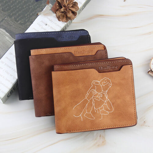 Personalized Casual Men Wallet Custom Sketch Photo Best Gift