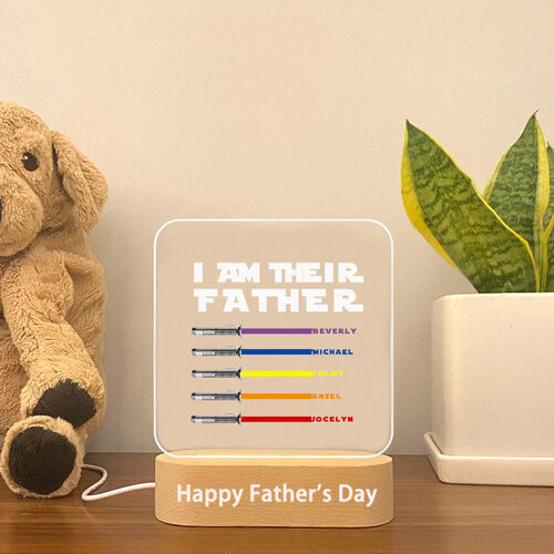 Personalisierte Acryl Plaque Lampe mit benutzerdefinierten Namen Lichtschwert Geschenk für Papa