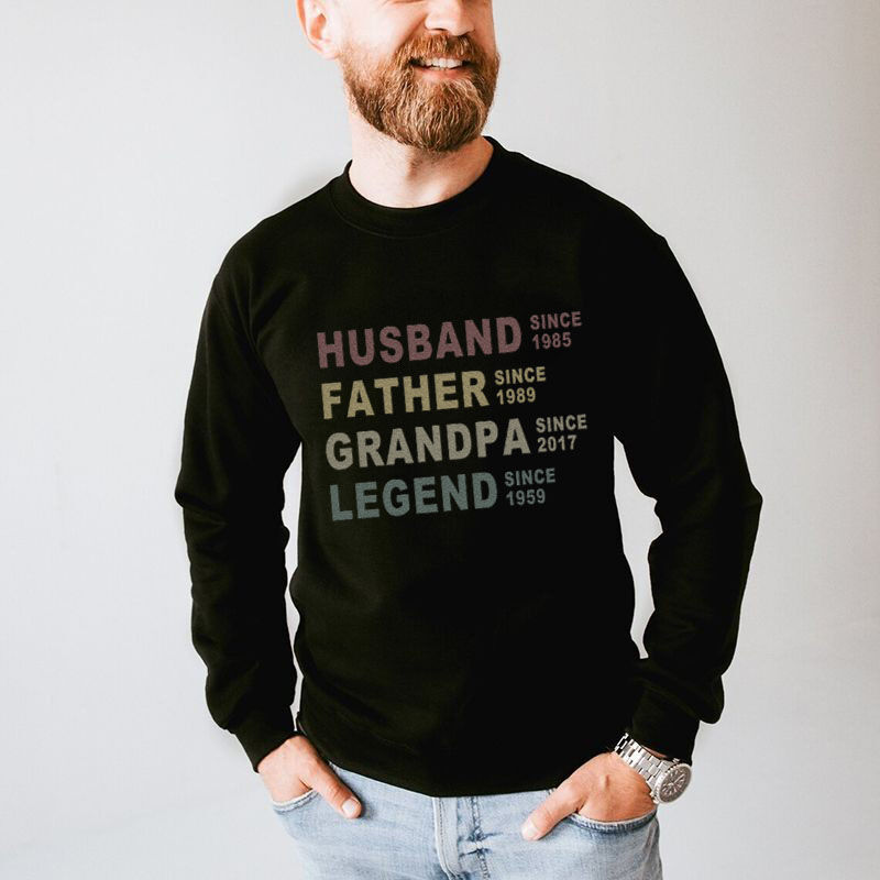 Personalized Sweatshirt with Custom Text Unique Father's Day Gift