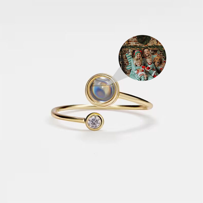 Personalized Projection Picture Ring Simple And Unique Christmas Gift For Her
