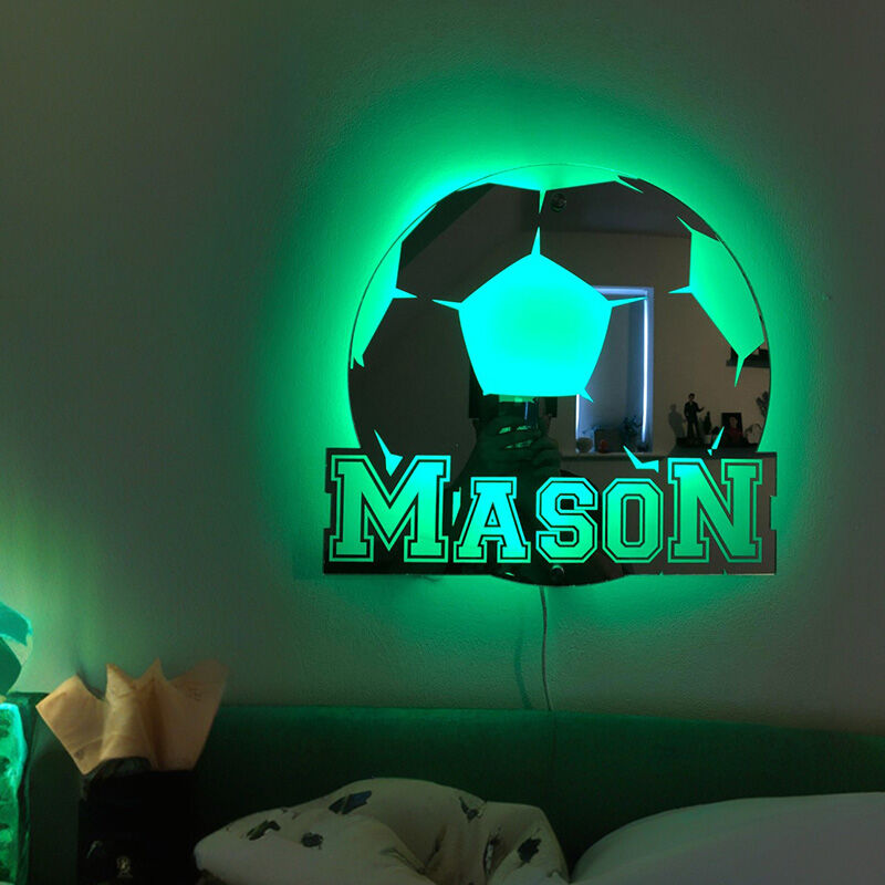 Personalized LED Cool Mirror Lights For Football Lovers