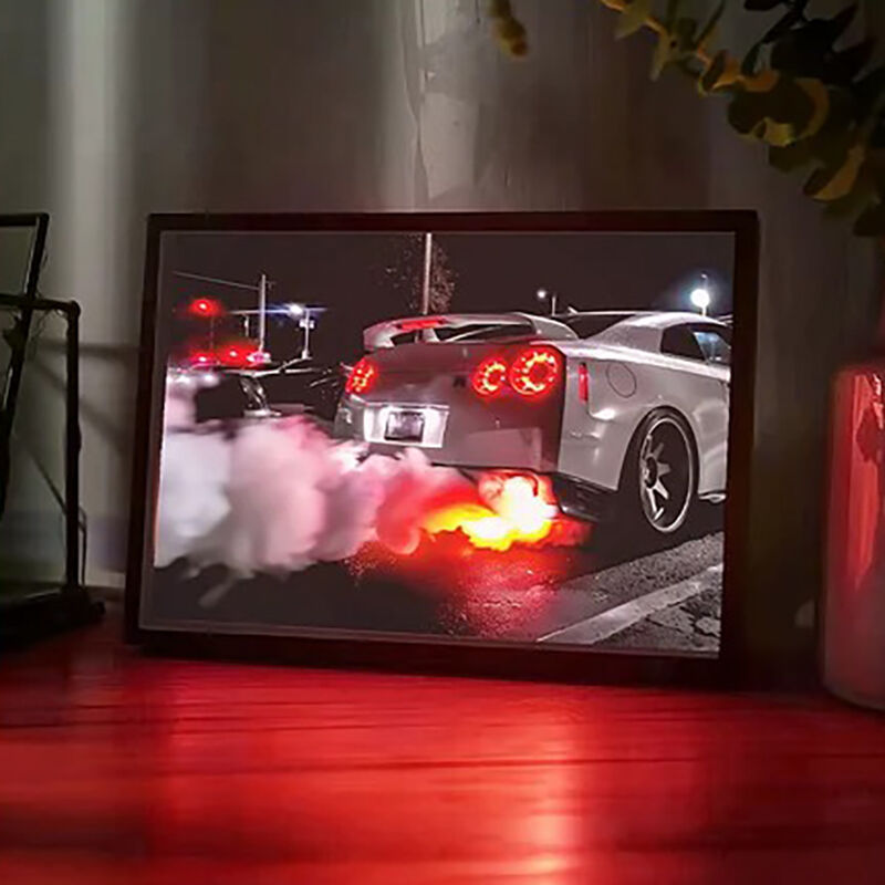 Personalized Picture Frame Lamp Cool Gift for Car Lover