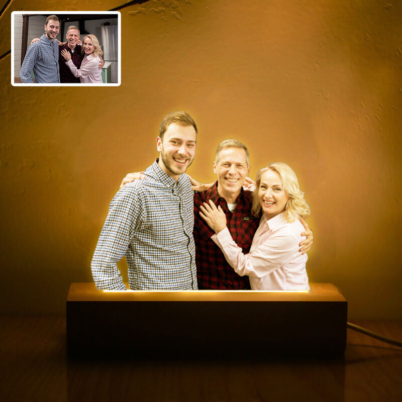 Veilleuse Personnalisée avec Photo Cadeau Chaleureux pour les Parents