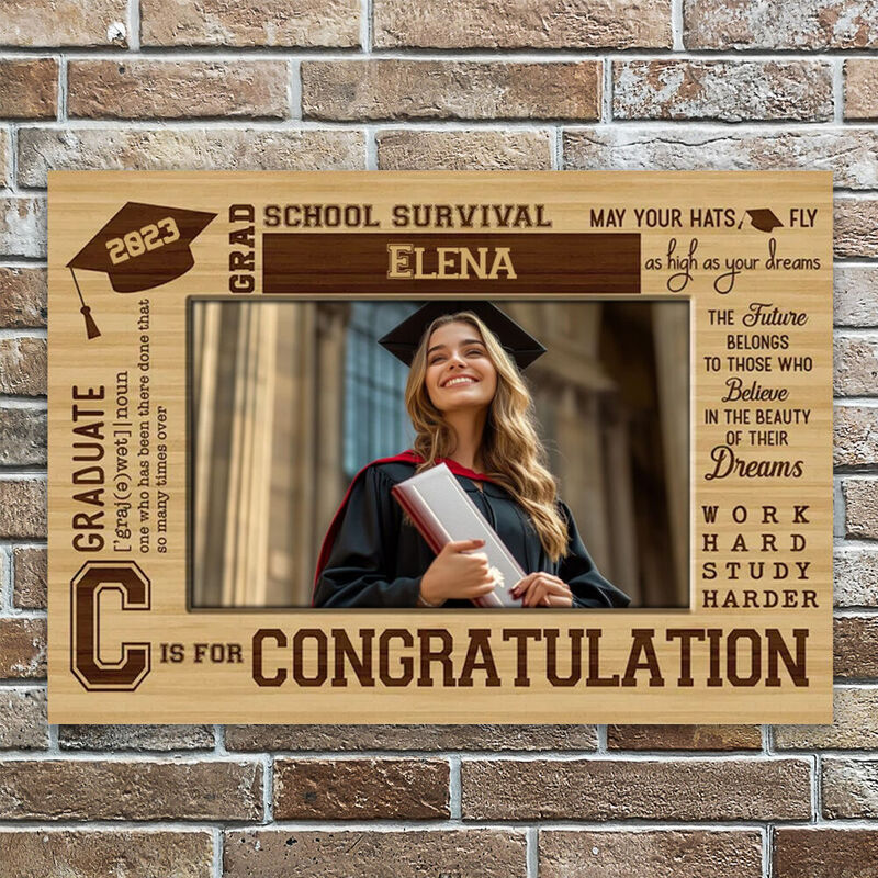 Personalized Picture Canvas Wall Art with Custom Name And Date Best Graduation Present