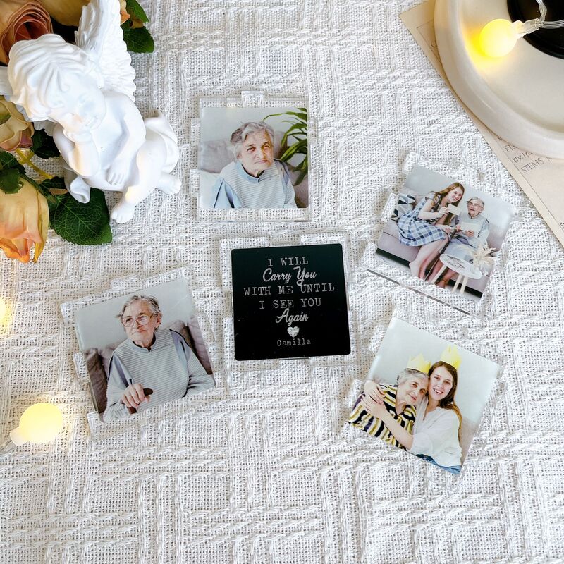 Personalized Photo Acrylic Cube Light with Custom Name Memorial Gift for Your Love