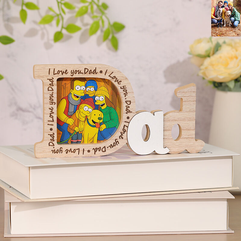 Cadre photo personnalisé style bande dessinée cadeau pour papa