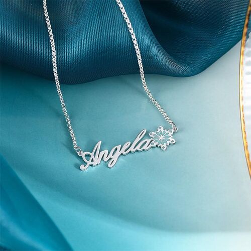 Personalized Christmas Snowflake Name Necklace