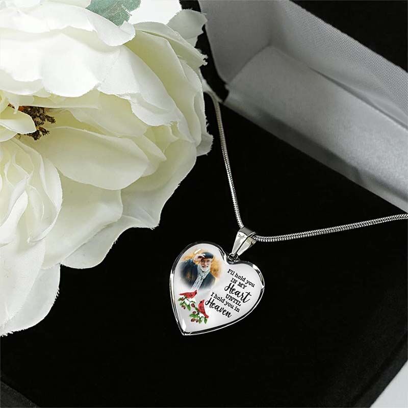 Collier Photo Personnalisé "Hold You in My Heart Till Hold You in Heaven"