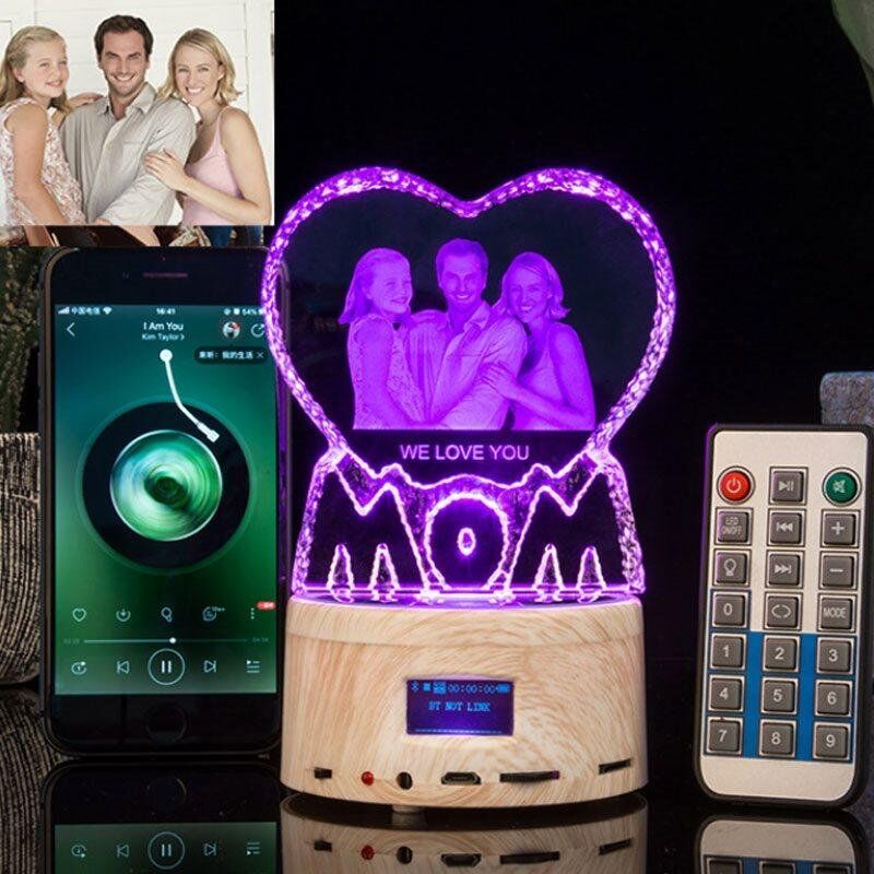 Personalized Photo Crystal Lamp Bluetooth Speaker - MOM
