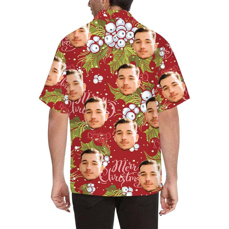Custom Face Blueberry Men's All Over Print Hawaiian Shirt