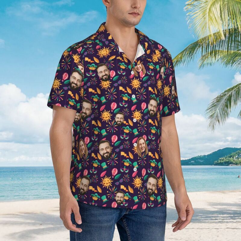 Camisas Hawaianas Personalizadas para Parejas Vacaciones en la Playa para Marido